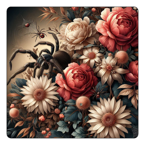 Mousepad Flores Y Arañas Spider Flowers Color M1