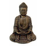 Estátua De Buda Hindu Dourado Resina Ouro Velho Religião