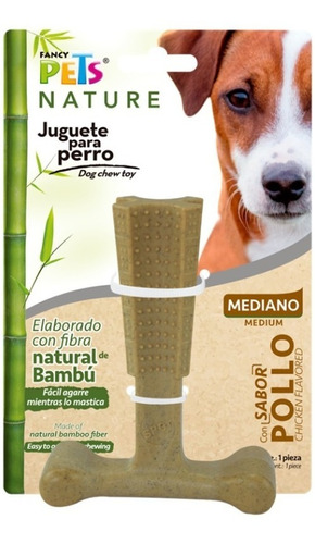 Juguete Hueso Bambu Plus Sabor Pollo Mediano Fancy Pets