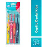 4 Cepillos Dentales Tepe Para Niños +3 Años- Kids Extrasoft 