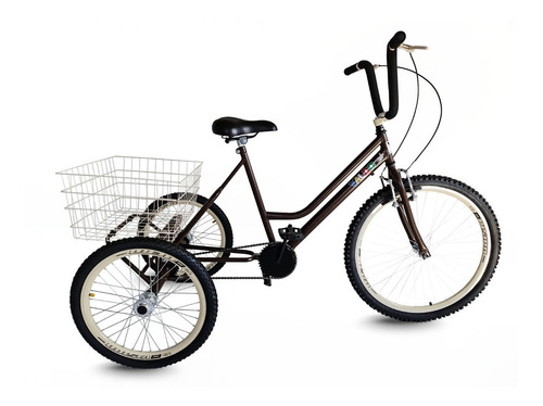 Bicicleta Triciclo Aro 24 Retrô- Marrom/creme-montagem Super