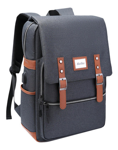 Mochila Kolke Kvm-534 Urbana Porta Notebook Puerto Usb Doble Cierre