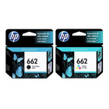 Combo Hp 662 Negro + Color Originales 3515 4645 1515 2545