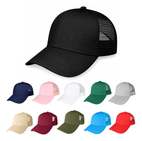 Gorra Económica Curva Acrilico Malla Lisa Bordar O Sublimar