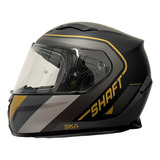 Casco Shaft Motociclista Certificado Moteros Color Negro Diseño Sh591 Paralel Dorado Tamaño Del Casco Xl