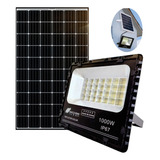 Refletor Holofote 1000w Led Com Placa Solar Ip67