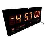 Relógio Led Digital Grande Parede Calendário Termômetro 46cm