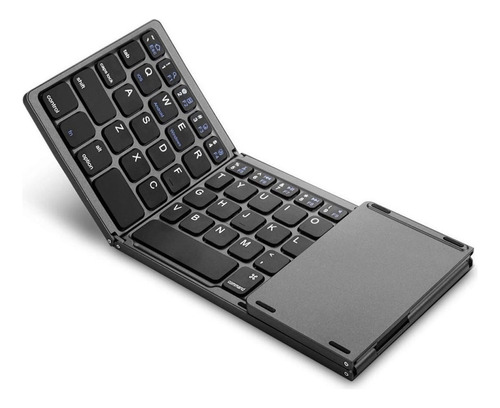 Teclado Bluetooth Sem Fio Dobrável Com Touchpad E Tecla