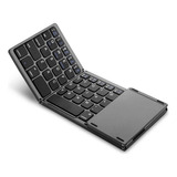 Teclado Bluetooth Sem Fio Dobrável Com Touchpad E Tecla