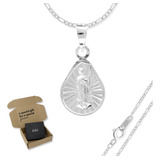 Cadena De Plata 925 Con Medalla Virgen De Guadalupe Gota Ch