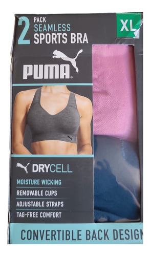 Brassier Sport Puma Mujer Pack 2 Convertible Dry Importado