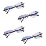 4pcs Lente Bifocal Anti Luz Azul, Para Cerca Y Lejos,100-250