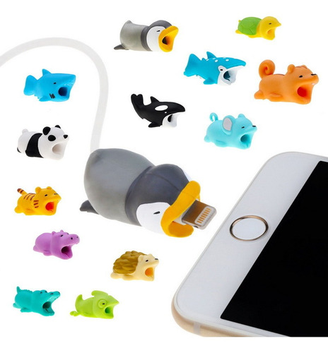 Protector Cubre Cables Animales Silicona  iPhone Android 
