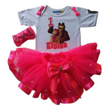 Body Personalizado Marcha E O Urso Com Saia De Tutu E Tiara