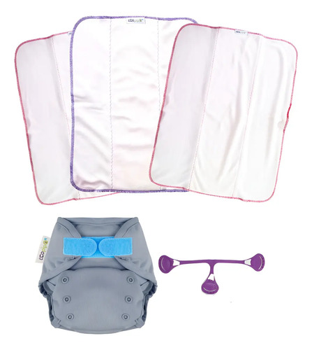 3 Pañal Predoblado + Cubierta Impermeable + Snappi Sujetador | Meses sin interés