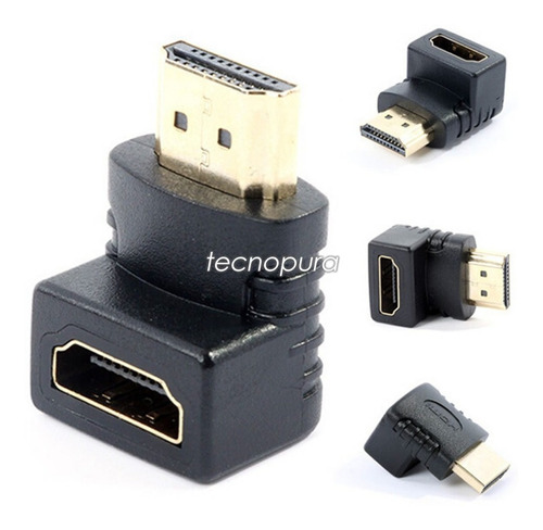 Adaptador Curva L Codo Hdmi Angulo 90°  Soporta 1080p Hd 4k