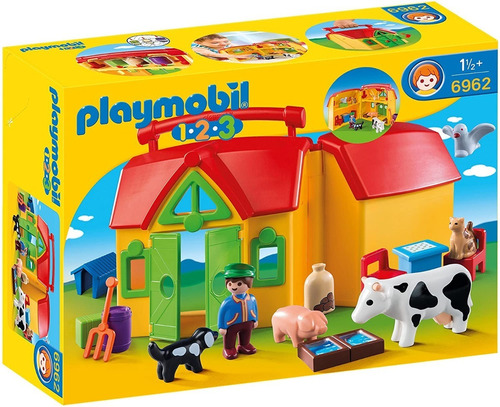 Playmobil 1 2 3 - 6962 Granja Maletin Original Intek