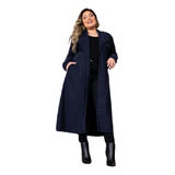 Casaco Sobretudo Feminino Plus Size Longo Tamanhos Do 42-56