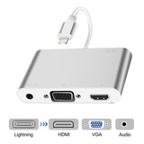 Adaptador Lightning Hub A 4k Hdmi/vga Para iPad, iPhone