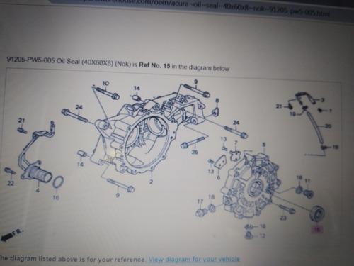 Estopera Diferencial Acura Vigor 1992/1994 Mt Foto 3