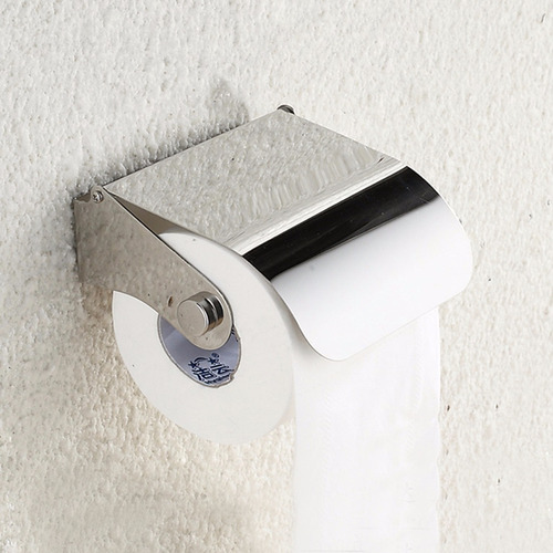 Porta Rollo Papel Higienico Acero Inoxidable Con Tapa Baño