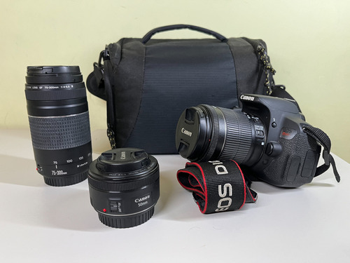 Kit Dslr Canon Eos Rebel T5i 18-55 Mm + 50mm + 75-300mm