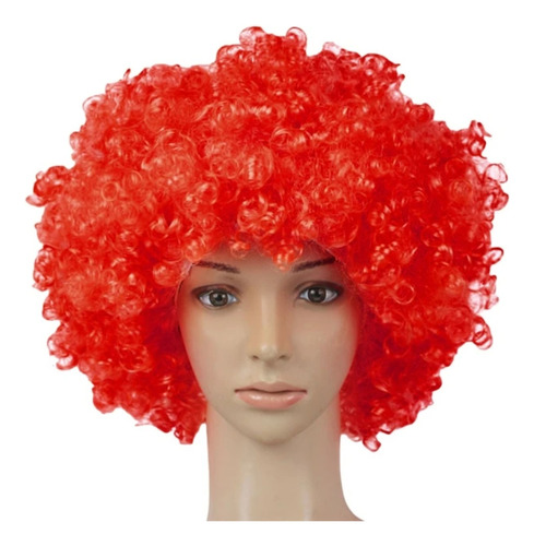 Peluca Afro Payaso Roja