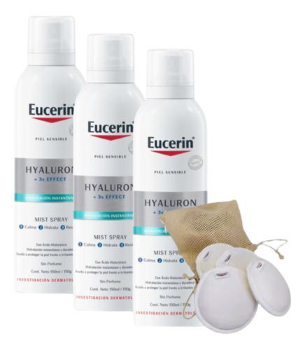 Combo X 3 Eucerin Hyaluron Filler Mist Spray Facial 150 Ml