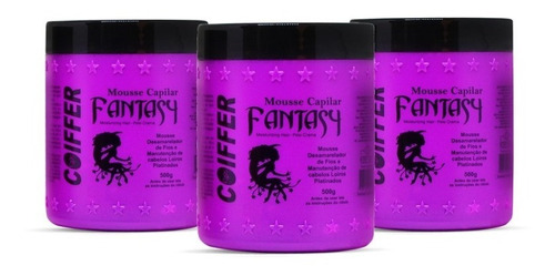 Kit 3 Mousse Desamarelador Fantasy Coiffer Para Loiros 500g