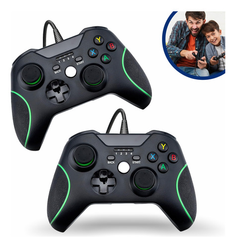 Kit 2 Controles Xbox One S Compatível Com Fio Bluetooth Pc