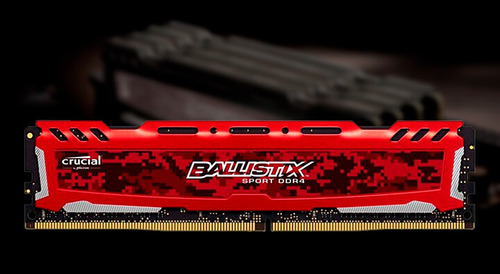 Memoria Crucial Ballistix Sport Lt 4gb Ddr4 2400mhz Vermelho