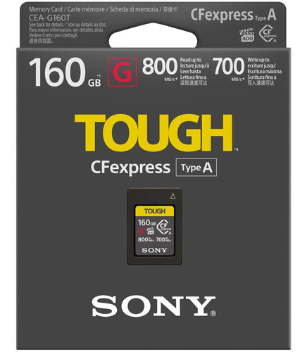 Cartão Cfexpress 160gb Sony Tough Type A Pcie 3.0 / 800 Mb/s