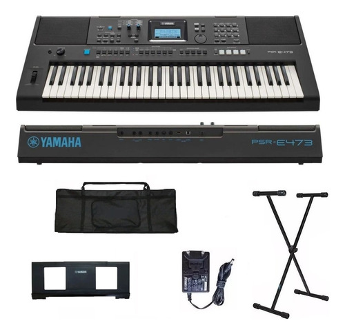 Teclado Arranjador Yamaha Psr-e473 + Suporte X + Capa