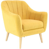 Deco 79  Sillón Amarillo, Marrón Claro