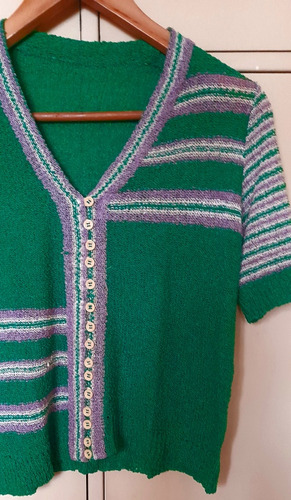 Remera Tejida Verde Vintage Impecable