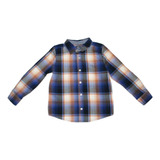 Camisa Para Niño Tipo Formal Y Casual Cuadros Azul Oshkosh