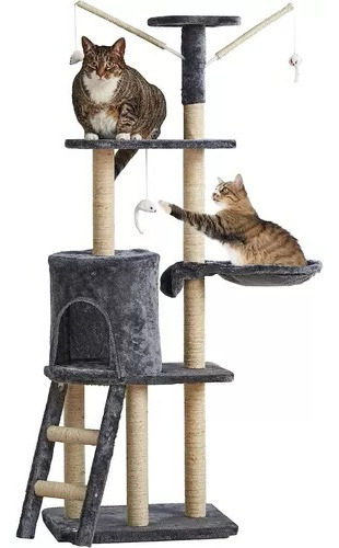 Rascador Torre Tipo Arbol Gatos 5 Pisos Interactivos Premium