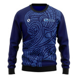 Buzo Cuello Redondo Kapho Rugby Blues Maori Adultos