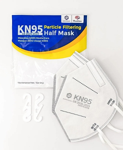 Máscara De Proteção Facial Kn95 Equivalente Pff2 N95
