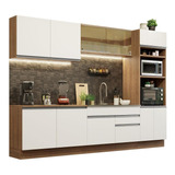 Cozinha Completa Madesa Glamy 310001 C Armá Balcão S Tamp Rb Cor Rustic/branco