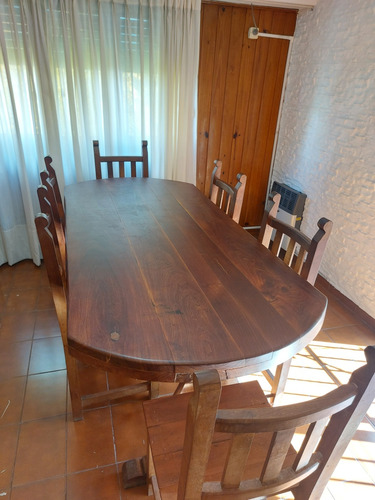 Juego De Mesa De Algarrobo Más 6 Sillas