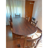 Juego De Mesa De Algarrobo Más 6 Sillas