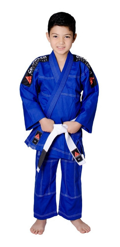 Kimono Infantil Azul Jiu Jitsu Judo Reforçado+faixa Gratis!