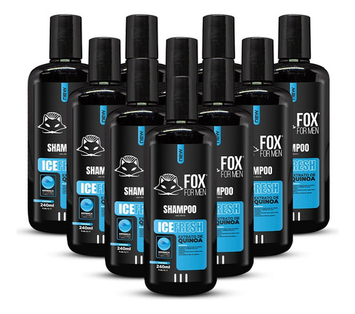 Shampoo Icefresh 240ml - Fox For Men - 10 Unidades