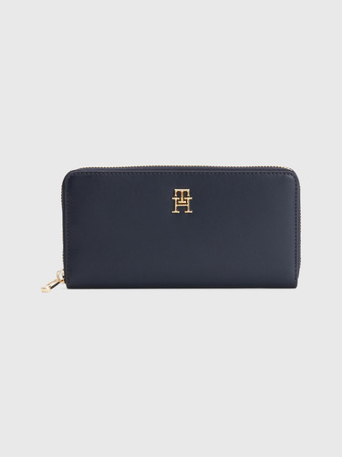 Billetera Iconic Monogram Y Cierre Mujer Tommy Hilfiger Azul