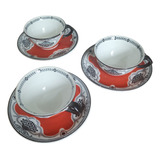 Tazas Y Platos De Te Porcelana Antigua Import Holanda X 3