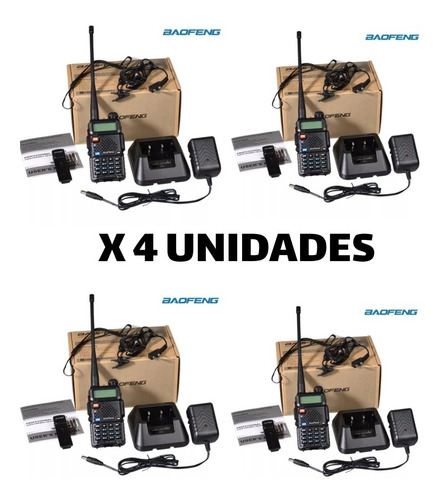 Radios De Comunicacion Baofeng Uv-5r Profesional X 4 Und