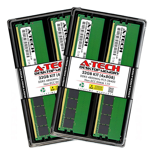 A-tech 32 Gb (4 X 8 Gb) Ddr5 4800 Mhz Udimm Pc5-38400 Cl40 D