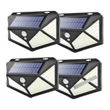 Pack X 4 Lampara Solar 114 Led + Sensor Movimiento