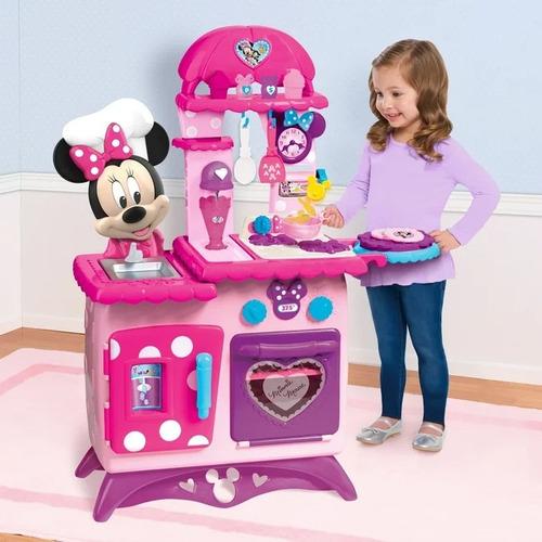 Disney Junior Minnie Mouse Cocina Juguete Con 13 Piezas / J Color Fucsia